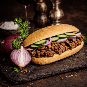 Bruin Broodje Gestoofde Beef