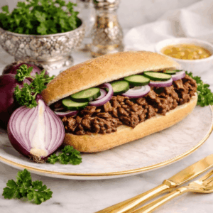 Wit Broodje Gestoofde Beef